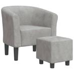 Fluwelen Kuipstoel Set Lichtgrijs - 40% Korting - Retourk..., Huis en Inrichting, Stoelen, Verzenden, Nieuw, Grijs