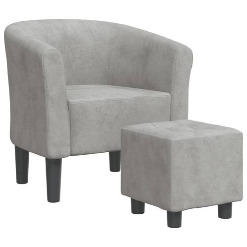 Fluwelen Kuipstoel Set Lichtgrijs - 40% Korting - Retourk..., Huis en Inrichting, Stoelen, Grijs, Nieuw, Verzenden