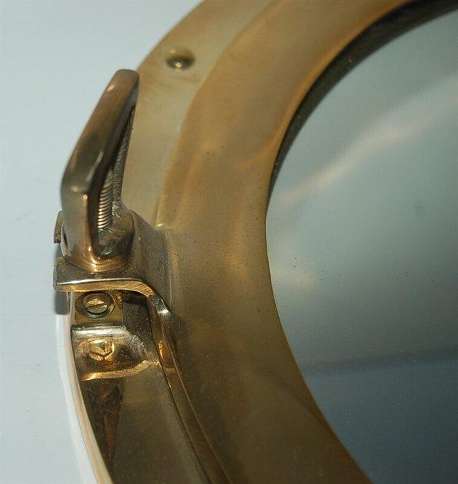 Patrijspoort - Messing - Grote oblo in messing, Antiek en Kunst, Curiosa en Brocante