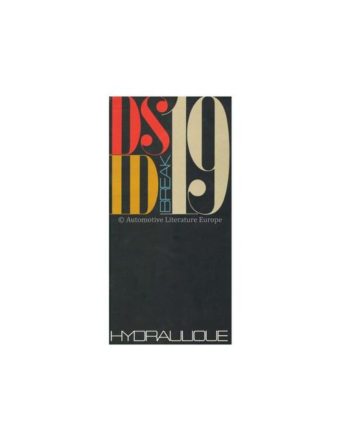 1961 CITROEN DS 19 / ID 19 BREAK HYDROLIQUE BROCHURE, Livres, Autos | Brochures & Magazines