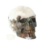 Mosagaat - Bergkristal geode schedel Nr 270 - 637 gram, Verzenden