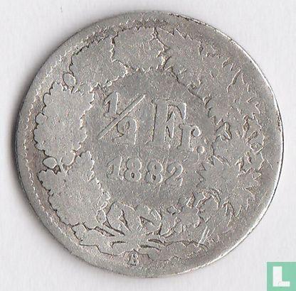 Zwitserland ½ franc 1882, Postzegels en Munten, Munten | Europa | Niet-Euromunten, Losse munt, Goud, Zilver, Overige landen, Verzenden