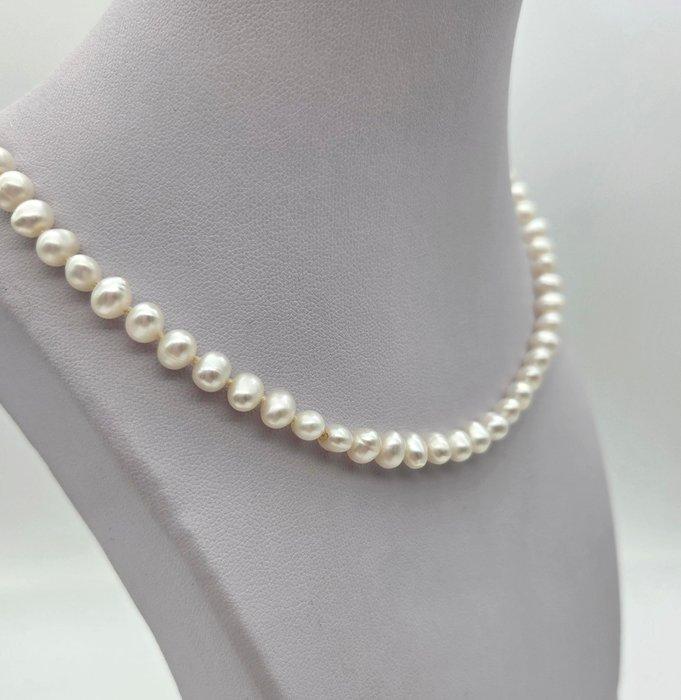 Halsketting - 18 karaat Geel goud Parel, Handtassen en Accessoires, Kettingen