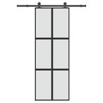 vidaXL Schuifdeur met beslag 76x205 cm gehard glas en, Doe-het-zelf en Bouw, Deuren en Vliegenramen, Verzenden, Nieuw