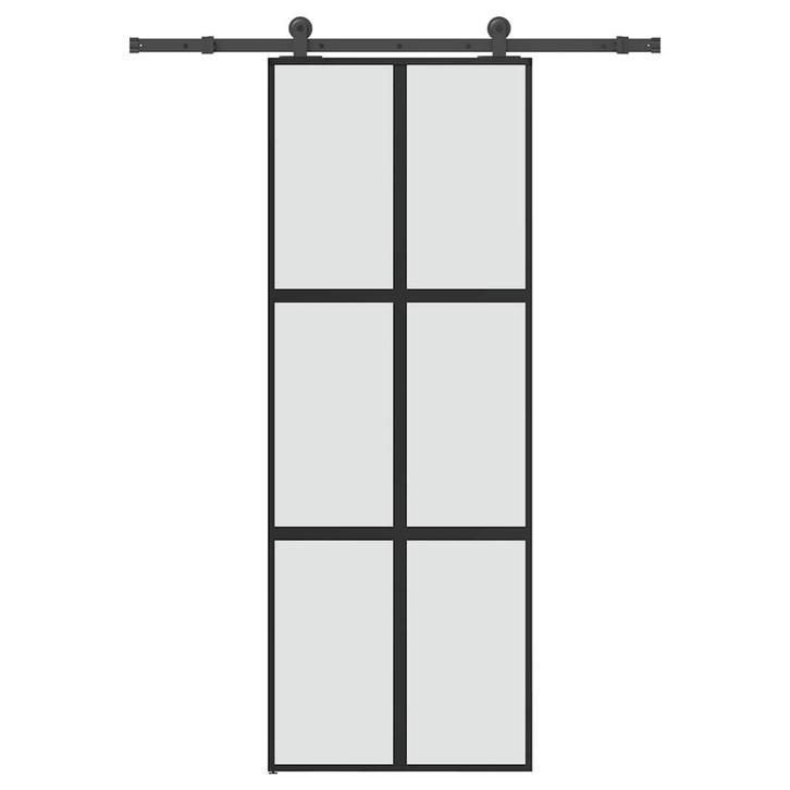 vidaXL Schuifdeur met beslag 76x205 cm gehard glas en, Doe-het-zelf en Bouw, Deuren en Vliegenramen, Nieuw, Verzenden