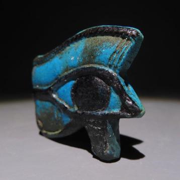 Oud-Egyptisch Faience Udjat-amulet. Late Periode, 664 - 332