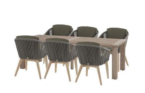 4 Seasons Outdoor Santander eetset mid grey met Louvre tafel, Jardin & Terrasse, Ensembles de jardin