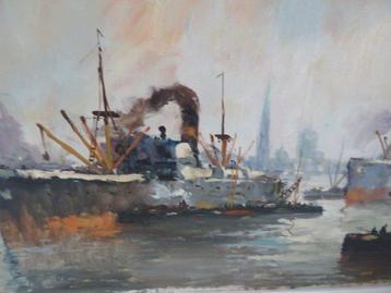 H. J. Pauwels (1903-1983) - Stoomboten op de rede van