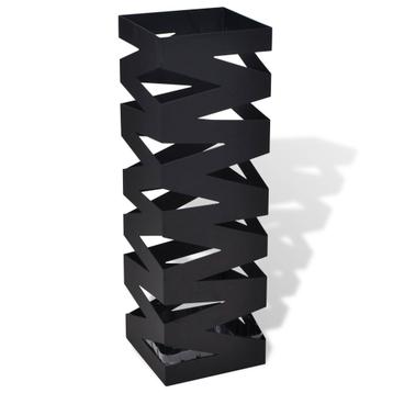 vidaXL Paraplu- en wandelstokhouder vierkant 48,5 cm staal, Verzenden