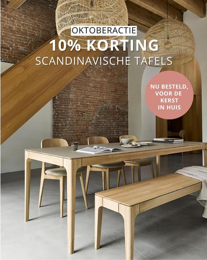 10% korting: Scandinavische eettafels van massief hout, Huis en Inrichting, Tafels | Eettafels, Nieuw, Eikenhout, Overige houtsoorten