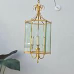 Lampe à suspendre - lanterne hexagonale - Laiton, Verre -