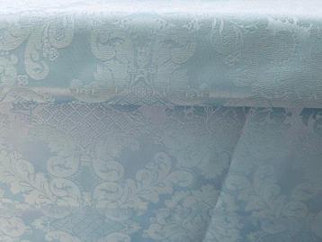 Hemelse Betovering - Blauw Damast Stof - Meubelstof - 3 m -