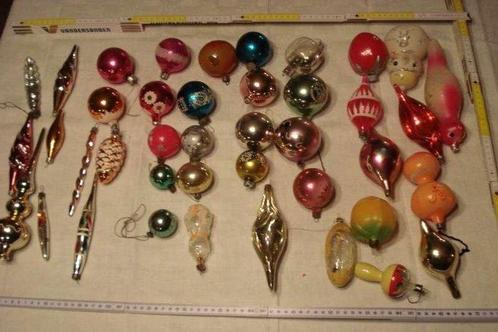 Lot de 60 pièces de vieilles boules de Noël en verre russe -, Antiek en Kunst, Curiosa en Brocante