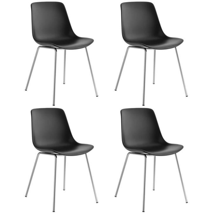 tectake Kunststofstoelen Mave, ergonomisch, 120 kg - zwart/c, Huis en Inrichting, Stoelen, Verzenden