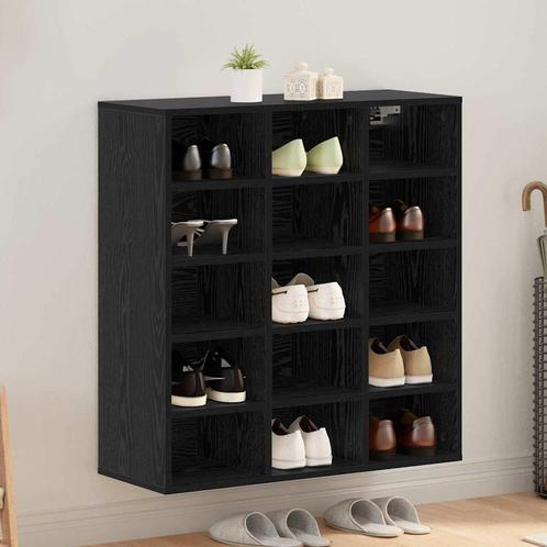 vidaXL Schoenenkast Zwart eiken 77,5 x 30 x 83,5 cm Bewerkt, Huis en Inrichting, Kasten | Schoenenkasten, Nieuw, Verzenden