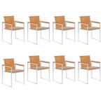vidaXL Tuinstoelen 8 st met kussens massief acaciahout, Tuin en Terras, Tuinstoelen, Verzenden, Nieuw