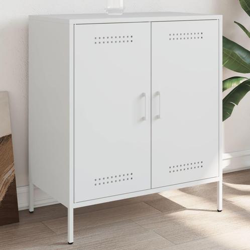 vidaXL Dressoir 68x39x79 cm staal wit, Huis en Inrichting, Kasten | Dressoirs, Nieuw, Verzenden