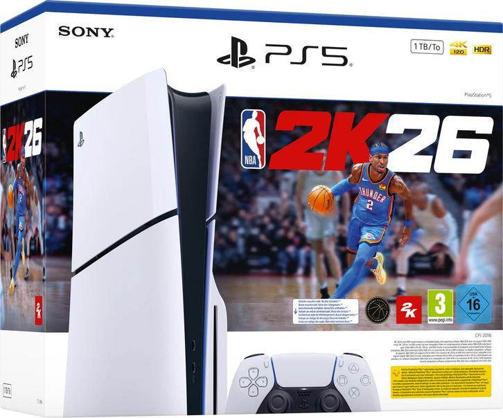 Sony PlayStation 5 Slim Disc Version Pack-NBA 2K26, Games en Spelcomputers, Spelcomputers | Sony PlayStation 5, Ophalen of Verzenden
