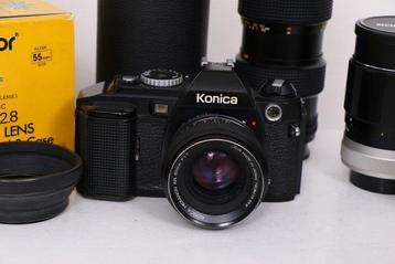 Konica FS-1 con ottiche 50mm f 1,7, Hansa 28mm f 3,5,