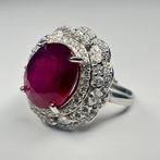 Zonder Minimumprijs - Ring Zilver 925 Natuurlijk Robijn -, Nieuw