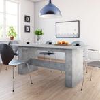 vidaXL Eettafel 180x90x76 cm bewerkt hout betongrijs, Huis en Inrichting, Tafels | Eettafels, Verzenden, Nieuw