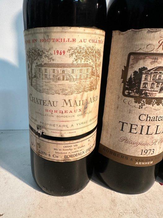 1969 1969 Chateau Maillard, 1973 x 2 Chateau Teillac, 1976, Verzamelen, Wijnen