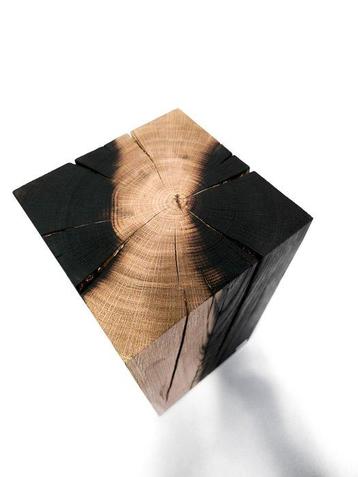 THE FOREST - Table dappoint - Ban Shou Sugi - Chêne - Fait