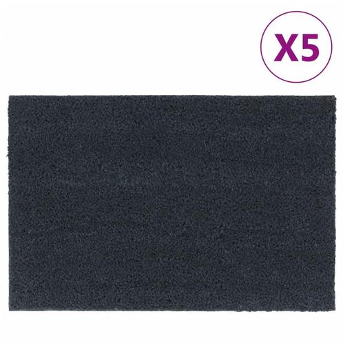 vidaXL Tapis de porte 5 pcs gris foncé 40x60 cm fibre de, Jardin & Terrasse, Paillassons, Neuf, Envoi