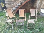 Lounge stoel - Bamboe, Hout, Tuinset - drie opvouwbare