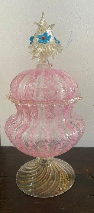 Vase avec couvercle - Verre de Murano - Potiche Murano, Antiek en Kunst, Antiek | Glaswerk en Kristal