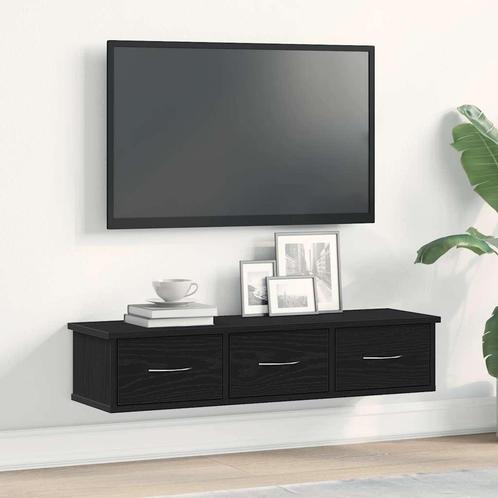 vidaXL Wandkast 88x26x18,5 cm spaanplaat zwart eikenkleurig, Huis en Inrichting, Kasten | Wandmeubels, Nieuw, Verzenden