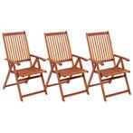 vidaXL Tuinstoelen inklapbaar 3 st massief acaciahout, Verzenden, Nieuw