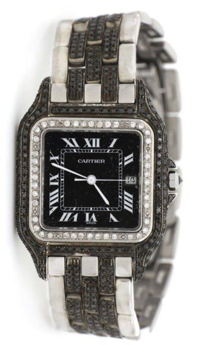 Cartier - Panthere Black White Diamond - 1300 - Unisex -, Handtassen en Accessoires, Horloges | Heren