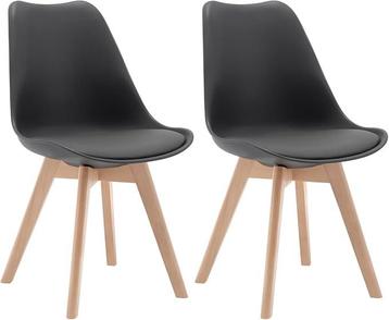 Woltu Eetkamerstoelen - Set van 2 - Hout - Grijs, Verzenden