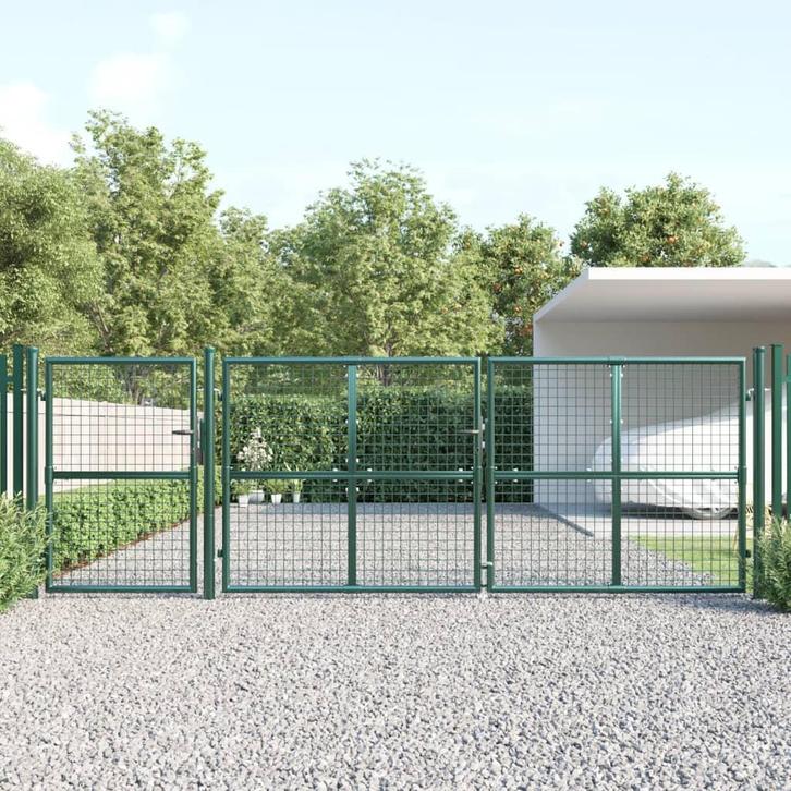 vidaXL Tuinpoort 400x175 cm gaas en gegalvaniseerd staal, Tuin en Terras, Tuinpoorten, Nieuw, Verzenden