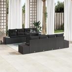 vidaXL 7-delige ligbed set met kussens zwart poly rattan, Verzenden, Nieuw