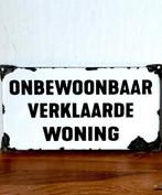Emaille bord - No reserve-Emaille bord Onbewoonbaar