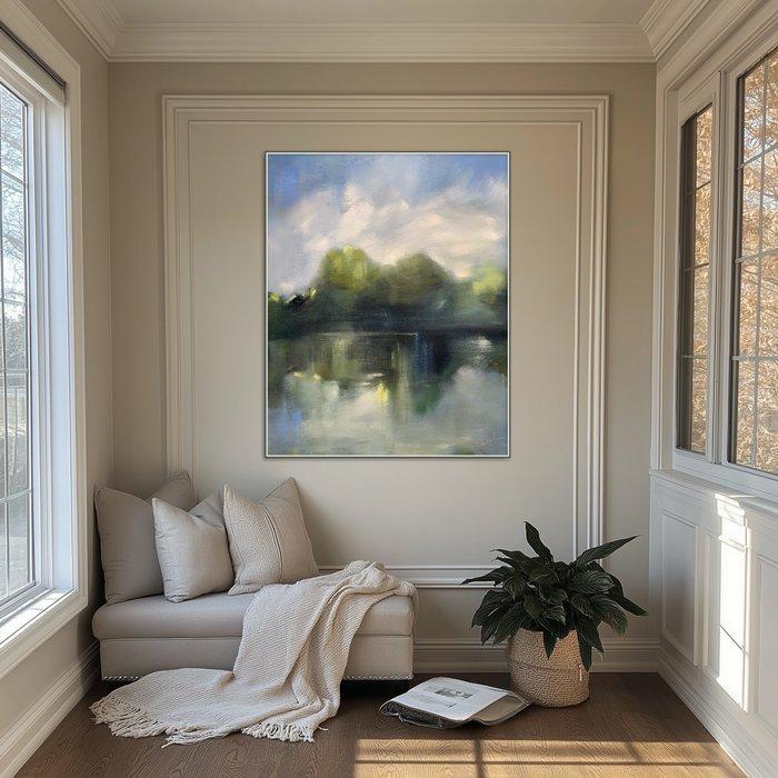 Anna Pavlenko (1984) - Teich. Englischer Garten. Abstrakte, Antiek en Kunst, Kunst | Schilderijen | Modern