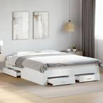 vidaXL Bedframe met lades bewerkt hout wit 140x200 cm, Huis en Inrichting, Slaapkamer | Bedden, Verzenden, Nieuw