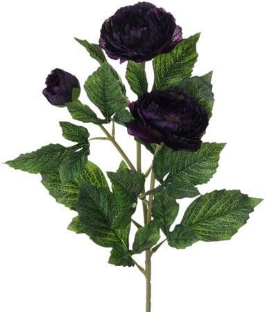 Grote Ranonkel Zijdenbloem Donkerpaars Tak, Huis en Inrichting, Woonaccessoires | Kunstplanten en Kunstbloemen, Nieuw