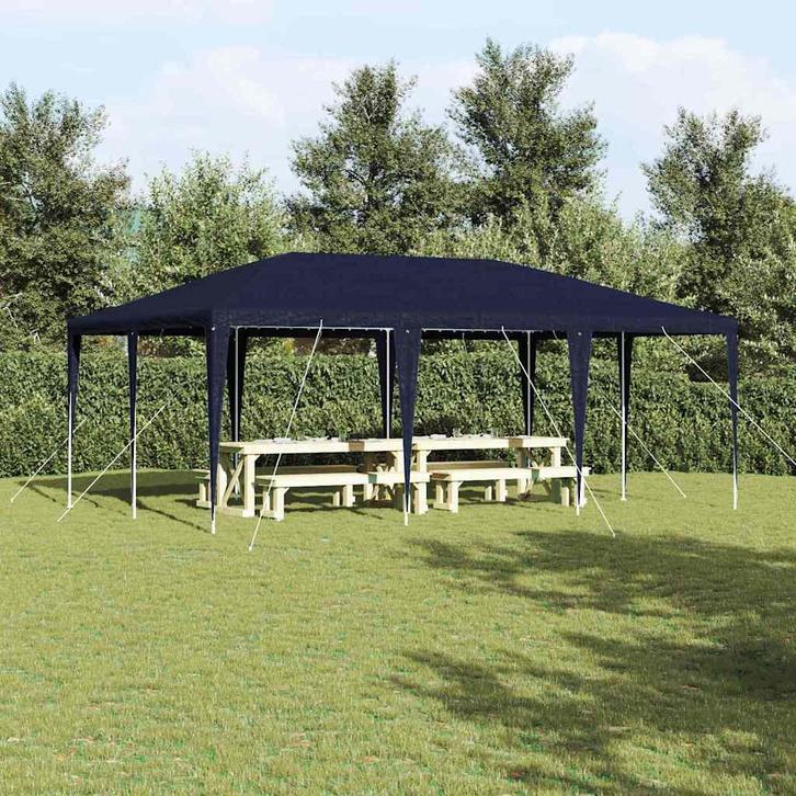 vidaXL Partytent Blauw en Wit Large Polyester en Staal, Tuin en Terras, Partytenten, Nieuw, Verzenden