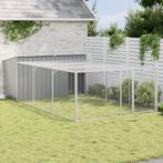 vidaXL Hondenhok met ren 197x396x110 cm gegalvaniseerd staal, Dieren en Toebehoren, Verzenden, Nieuw
