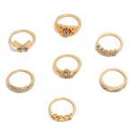Fako Bijoux® - Bohemian Stijl Ringenset - Enya - 7-Delig -, Verzenden, Nieuw