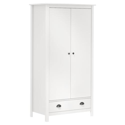 vidaXL Kledingkast Hill 2 deuren 89x50x170 cm massief, Huis en Inrichting, Kasten | Kleerkasten, Nieuw, Verzenden