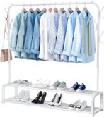 Avalo Industrieel Kledingrek - Metaal - 110x33x150 CM - Wit, Vêtements | Femmes, Portants à vêtements, Verzenden