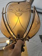 Lampe - Laiton, Verre - Hollywood Regency vintage, Antiquités & Art