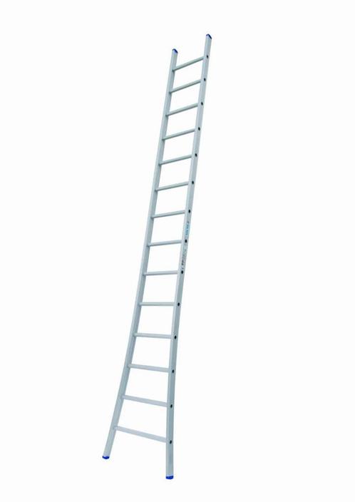 Solide 1-delige ladder 14 sporten met gebogen voet, Doe-het-zelf en Bouw, Ladders en Trappen, Ladder, Nieuw, 2 tot 4 meter, Ophalen of Verzenden