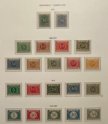 Belgique 1895 - Timbres de sanction - Collection sur pages beschikbaar voor biedingen