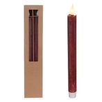 Ledkaars led pencil candle 21mm 25cm burgundy set van 2 voor, Nieuw