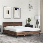 vidaXL Bedframe bewerkt hout metaal bruin eikenkleur 120x200, Verzenden, Nieuw